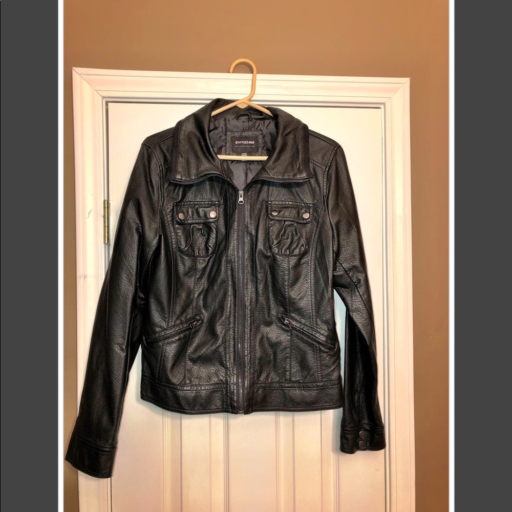 Kids Large Black Leather Jacket